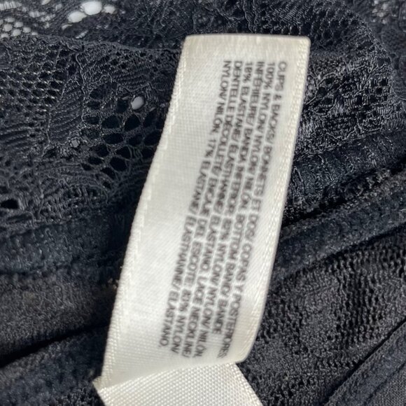 DKNY Bralette Womens Small Black Lace Overlay Racer Back - Picture 6 of 7